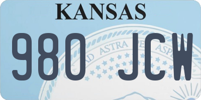 KS license plate 980JCW