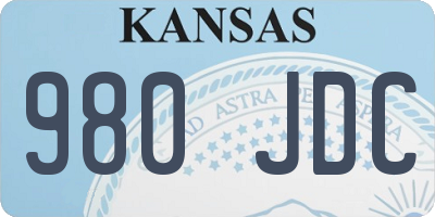 KS license plate 980JDC