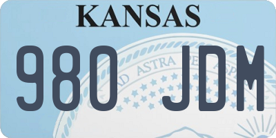 KS license plate 980JDM