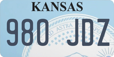 KS license plate 980JDZ