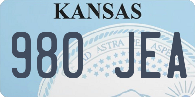KS license plate 980JEA