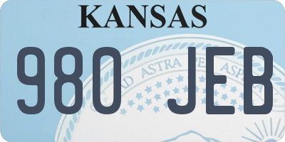 KS license plate 980JEB