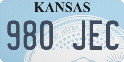 KS license plate 980JEC