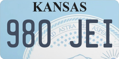 KS license plate 980JEI