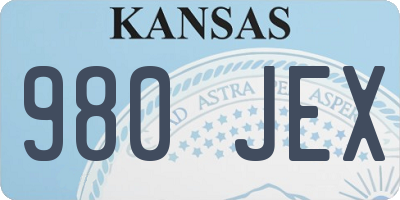 KS license plate 980JEX