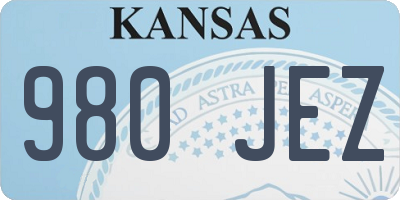 KS license plate 980JEZ