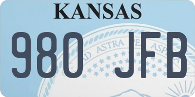 KS license plate 980JFB