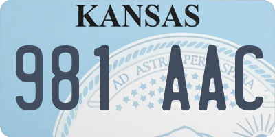 KS license plate 981AAC