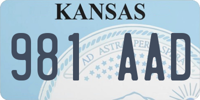 KS license plate 981AAD