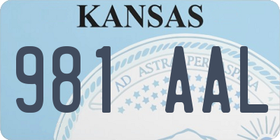 KS license plate 981AAL