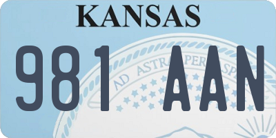 KS license plate 981AAN