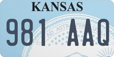 KS license plate 981AAQ