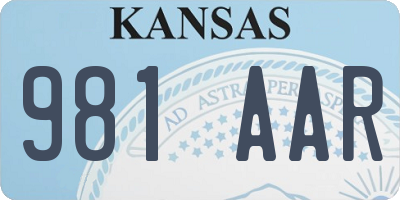 KS license plate 981AAR