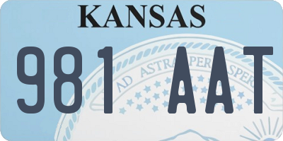 KS license plate 981AAT
