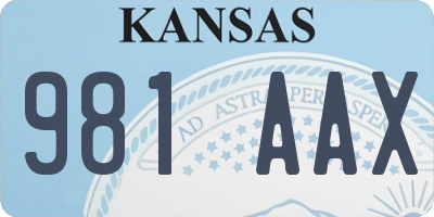 KS license plate 981AAX