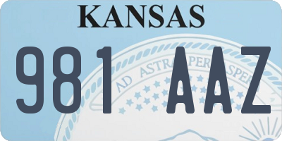 KS license plate 981AAZ