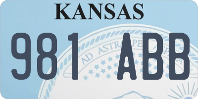 KS license plate 981ABB