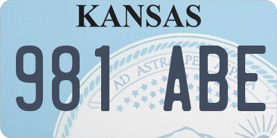 KS license plate 981ABE