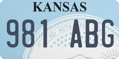 KS license plate 981ABG