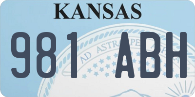 KS license plate 981ABH