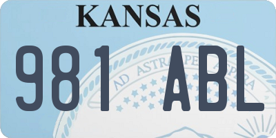 KS license plate 981ABL