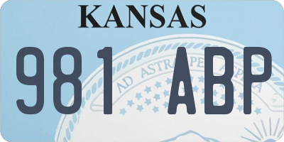 KS license plate 981ABP