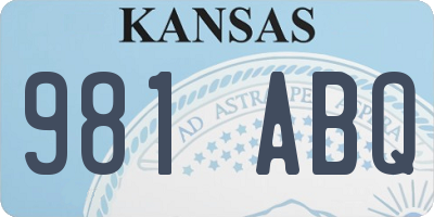 KS license plate 981ABQ