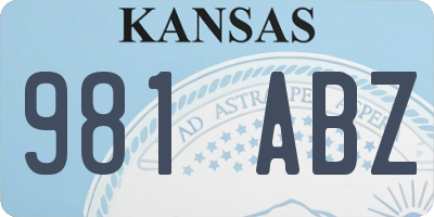 KS license plate 981ABZ