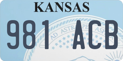 KS license plate 981ACB