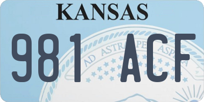 KS license plate 981ACF