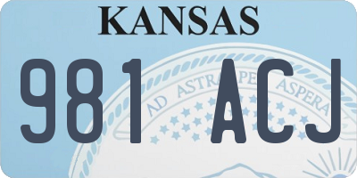 KS license plate 981ACJ