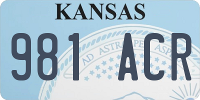 KS license plate 981ACR