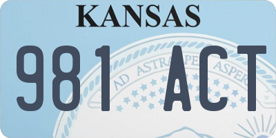 KS license plate 981ACT