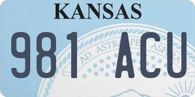 KS license plate 981ACU