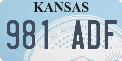 KS license plate 981ADF