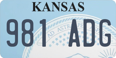 KS license plate 981ADG