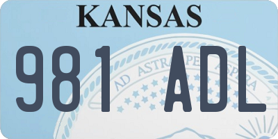 KS license plate 981ADL