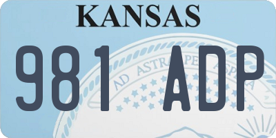 KS license plate 981ADP