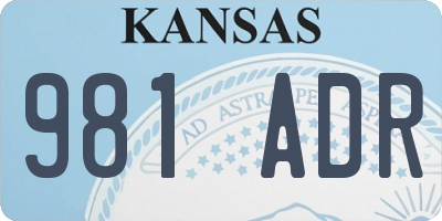 KS license plate 981ADR