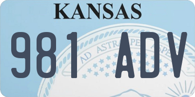 KS license plate 981ADV