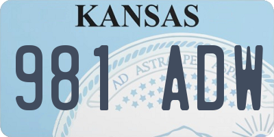 KS license plate 981ADW