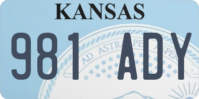 KS license plate 981ADY