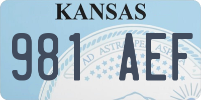 KS license plate 981AEF