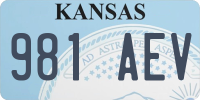 KS license plate 981AEV