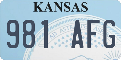 KS license plate 981AFG