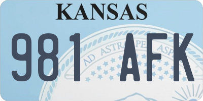 KS license plate 981AFK