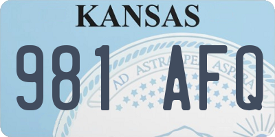 KS license plate 981AFQ