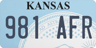 KS license plate 981AFR