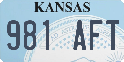 KS license plate 981AFT