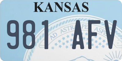 KS license plate 981AFV